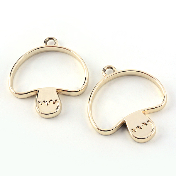 

PandaHall Rack Plating Alloy Open Back Bezel Pendants, For DIY UV Resin, Epoxy Resin, Pressed Flower Jewelry, Mushroom, Cadmium Free &...