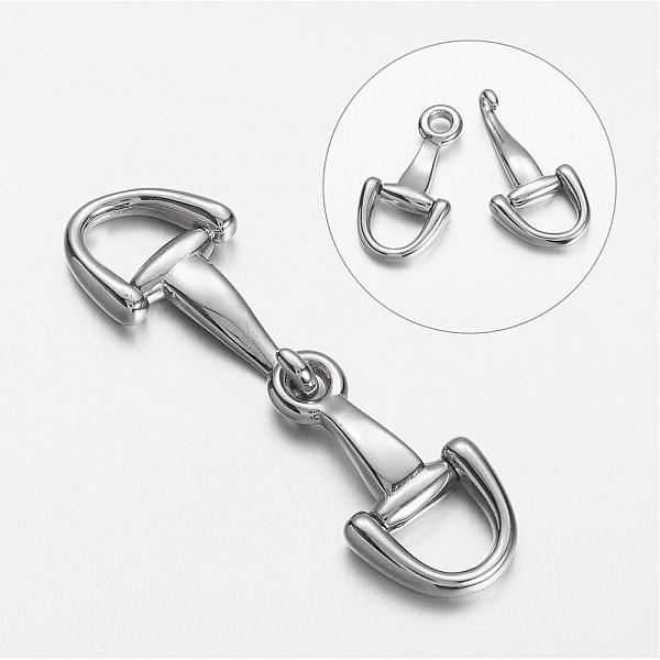 

PandaHall 304 Stainless Steel Hook Clasps, Stainless Steel Color, 62.5x17x4mm, Hole: 8x9mm 304 Stainless Steel