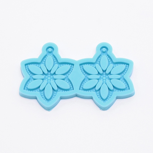 

PandaHall DIY Snowflake Silicone Fondant Molds, for DIY Cake Decoration, UV & Epoxy Resin Earrings Making, Sky Blue, 45x70x5mm Silicone...