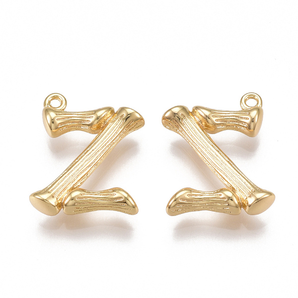 

PandaHall Brass Pendants, Letter, Nickel Free, Real 18K Gold Plated, Letter.Z, 18x15x4mm, Hole: 1mm Brass Letter Z