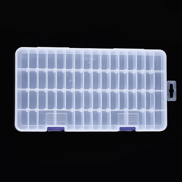 PandaHall Rectangle Polypropylene(PP) Bead Storage Container, with Hinged Lid, for Jewelry Small Accessories, Clear, 25.3x13.8x2.8cm Plastic...
