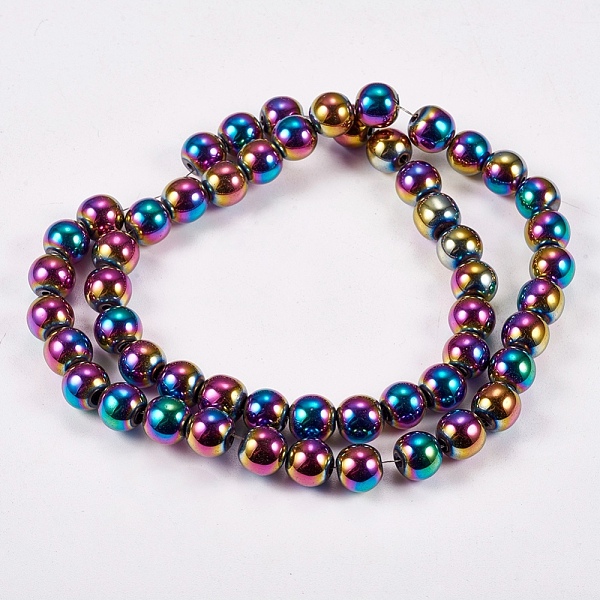 Electroplate Non-magnetic Synthetic Hematite Beads Strands