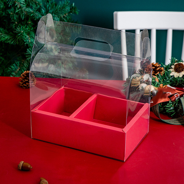 Transparente Blumen-Geschenkbox Aus Kunststoff Und Papier