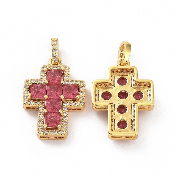 

PandaHall Brass Micro Pave Clear Cubic Zirconia Pendants, Cross, Religion, Cerise, 24x17x5mm, Hole: 3.5x5~5.5mm Brass+Cubic Zirconia Cross..., Red
