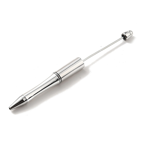 

PandaHall Plastic Beadable Pens, Press Ball Point Pens, for DIY Pen Decoration, Silver, 146x11.5mm Plastic Silver