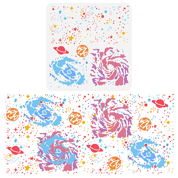 

PandaHall PET Hollow Out Drawing Painting Stencils, for DIY Scrapbook, Photo Album, Ancient Galaxy, 30x30cm Plastic Others