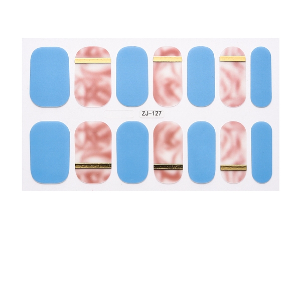

PandaHall Full Wraps Nail Polish Stickers, Self-Adhesive, for Nail Decals Design Manicure Tips Decorations, Deep Sky Blue, 14pcs/sheet Paper...
