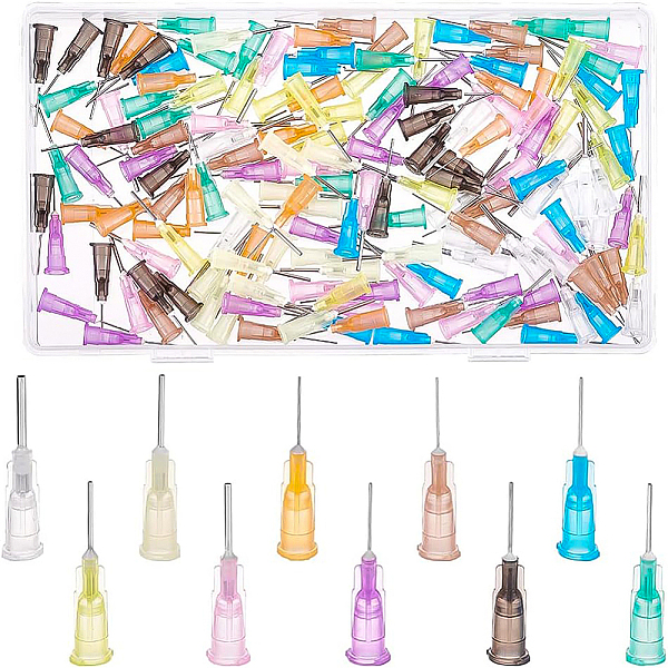 

PandaHall BENECREAT 160Pcs 10 Styles Plastic Fluid Precision Blunt Needle Dispense Tips, with Stainless Steel Pin, Mixed Color, 16pcs/style..., Multicolor