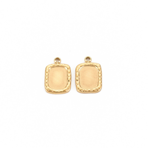 

PandaHall Ion Plating(IP) 304 Stainless Steel Pendant Enamel Settings, Rectangle, Real 14K Gold Plated, 13.5x9x1.5mm, Hole: 1.5mm 304...