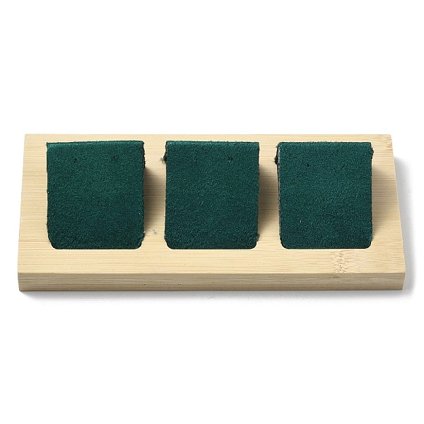 

PandaHall 3-Slot Rectangle Wood Earring Display Stands, with Slanted Iron Coverd with Velvet Holder for Single Pair Earring Showing, Dark...
