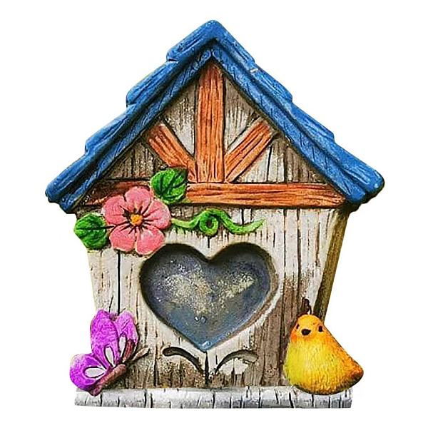 PandaHall Wood Elf Fairy Door Figurines Ornaments, for Garden Courtyard Tree Decoration, Colorful, 100x90mm Wood Others