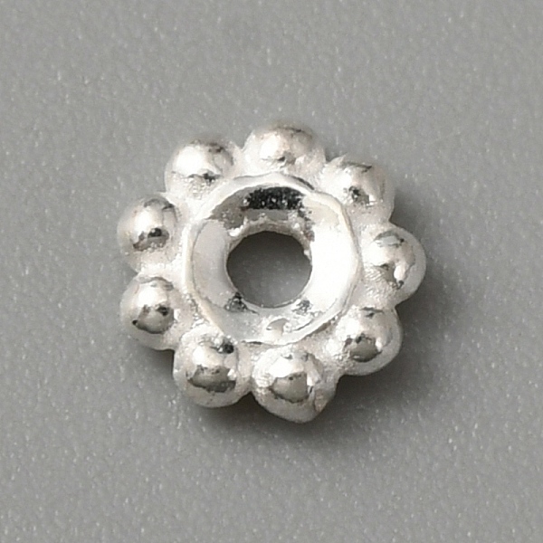 

PandaHall 925 Sterling Silver Spacer Beads, Flower, Silver, 5.5x1.5mm, Hole: 1.4mm Sterling Silver Flower