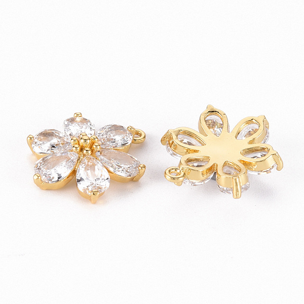 

PandaHall Brass Micro Pave Clear Cubic Zirconia Pendants, Flower, Real 18K Gold Plated, 17x14x4.5mm, Hole: 1mm Brass+Cubic Zirconia Flower...