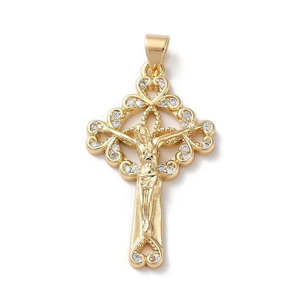 

PandaHall Brass Micro Pave Clear Cubic Zirconia Pendants, Cross, Real 18K Gold Plated, 32x19x5mm, Hole: 4.5x3.5mm Brass+Cubic Zirconia Cross...