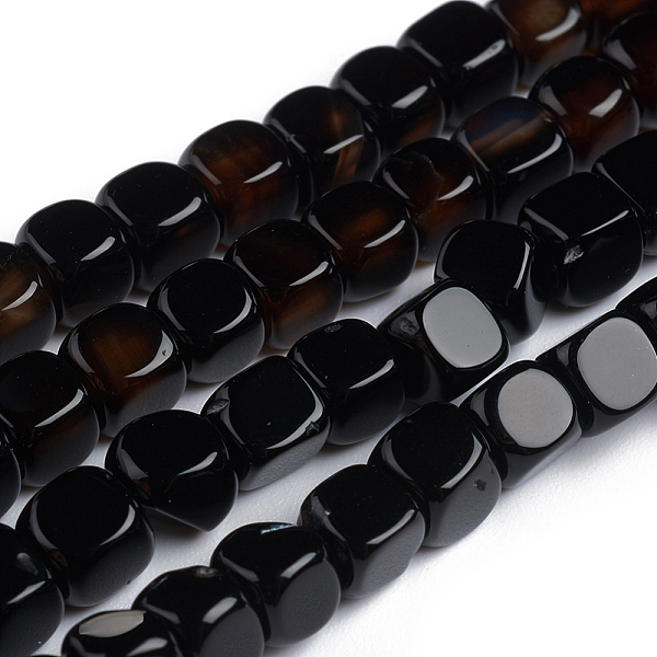 

PandaHall Natural Black Onyx Beads Strands, Dyed & Heated, Cube, Grade AB, 5x5x5mm, Hole: 0.7mm, about 75pcs/strand, 14.76 inch(37.5cm)...