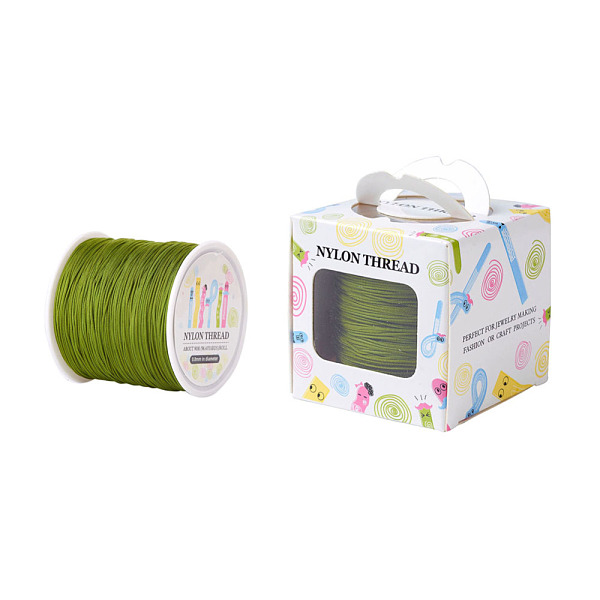 

PandaHall Nylon Thread, Olive, 0.8mm, about 98.43yards/roll(90m/roll) Nylon Green