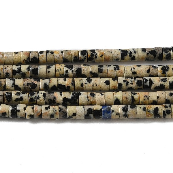 

PandaHall Natural Dalmatian Jasper Beads Strands, Disc, Heishi Beads, 3x2~2.5mm, Hole: 0.9mm, about 180~182pcs/strand, 15.04~15.16''...