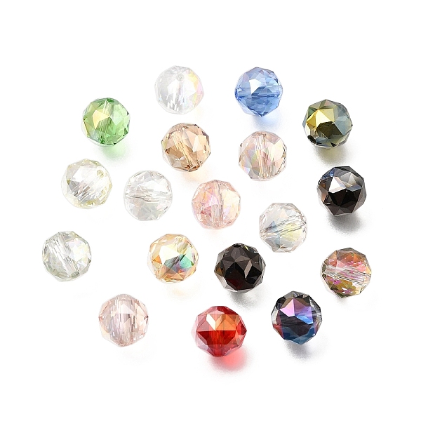 Electroplate Transparent Round Glass Beads