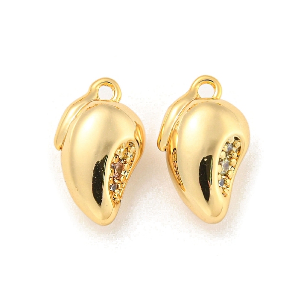 

PandaHall Brass Micro Pave Cubic Zirconia Pendants, Real 18K Gold Plated, Clear, Mango, 11x6x5mm, Hole: 1mm Brass+Cubic Zirconia Mango Clear