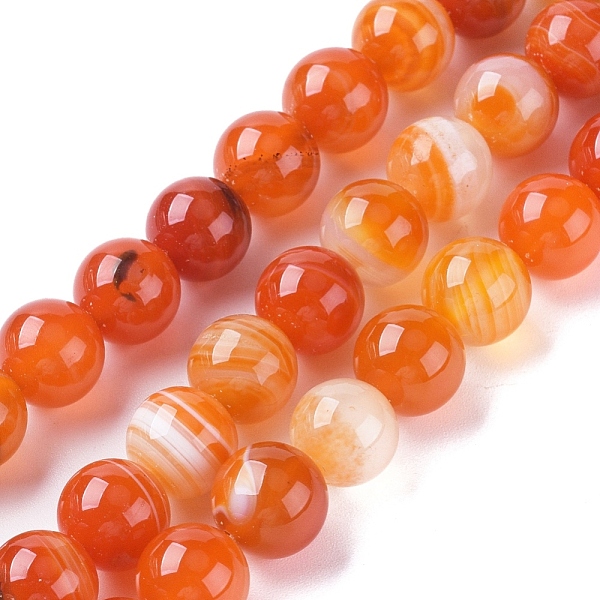 Natural Striped Agate/Banded Agate Beads Strands