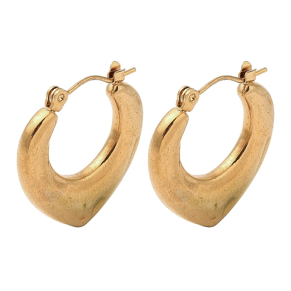 

PandaHall Heart 201 Stainless Steel Half Hoop Earrings for Women, with 304 Stainless Steel Pin, Golden, 25x3.5mm 201 Stainless Steel Heart