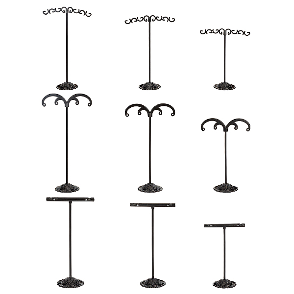 Image of FINGERINSPIRE 3 Sets 3 Style T Bar Iron Earring Displays Sets