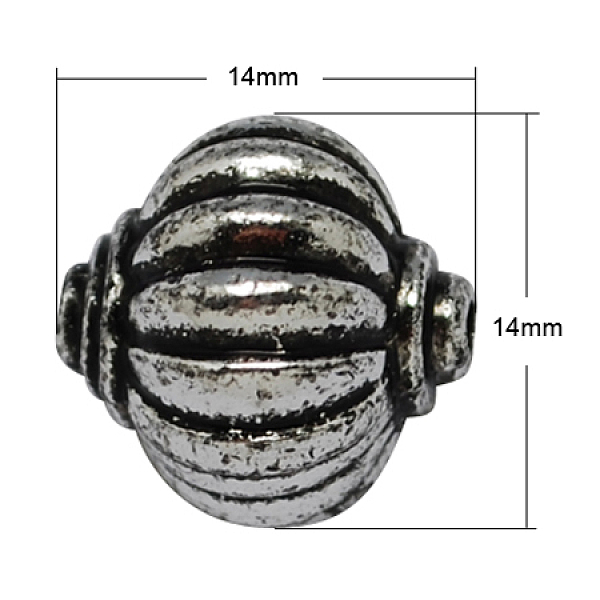 

PandaHall Antique Acrylic Beads, Lantern, Antique Silver Plated, 14x14mm, Hole: 2mm, about 430pcs/500g Acrylic Others