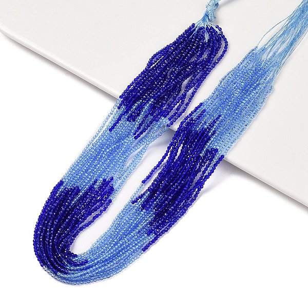 

PandaHall Transparent Gradient Color Glass Beads Strands, Segmented Multi-color Beads, Faceted Round, Blue, 2mm, Hole: 0.5mm, about...