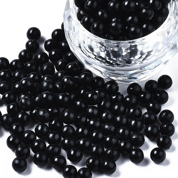 

PandaHall Plastic Water Soluble Fuse Beads, for Kids Crafts, DIY PE Melty Beads, Round, Black, 5mm Plastic Round Black