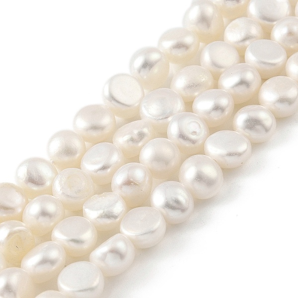 

PandaHall Natural Cultured Freshwater Pearl Beads Strands, Two Sides Polished, Floral White, 6~7mm, Hole: 0.5mm, about 25pcs/strand, 6.69''...