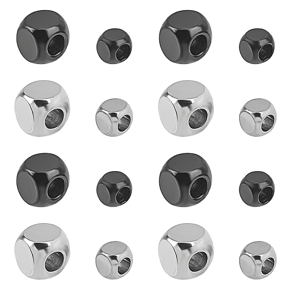 

PandaHall UNICRAFTALE 40pcs 4mm/6mm Cube Spacer Beads 304 Stainless Steel Loose Beads Gunmetal & Stainless Steel Color Beads Finding for DIY...