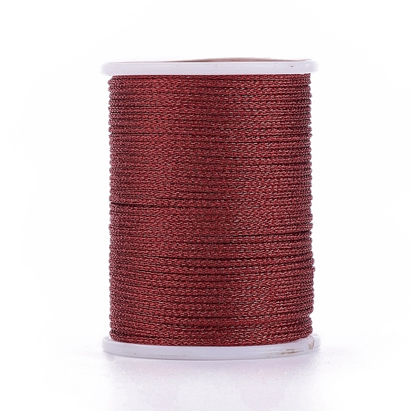 

PandaHall Polyester Metallic Thread, Dark Red, 1mm, about 7.65 yards(7m)/roll Polyester Red