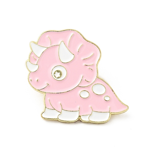 

PandaHall Cute Dinosaur Enamel Pin, Gold Plated Alloy Badge for Backpack Clothes, Triceratops Pattern, 25.5x27x1.5mm Alloy+Enamel Dinosaur