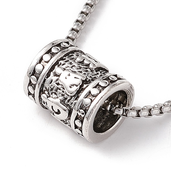 

PandaHall Alloy Column Pendant Necklace with 201 Stainless Steel Box Chains, Gothic Jewelry for Men Women, Antique Silver & Stainless Steel...