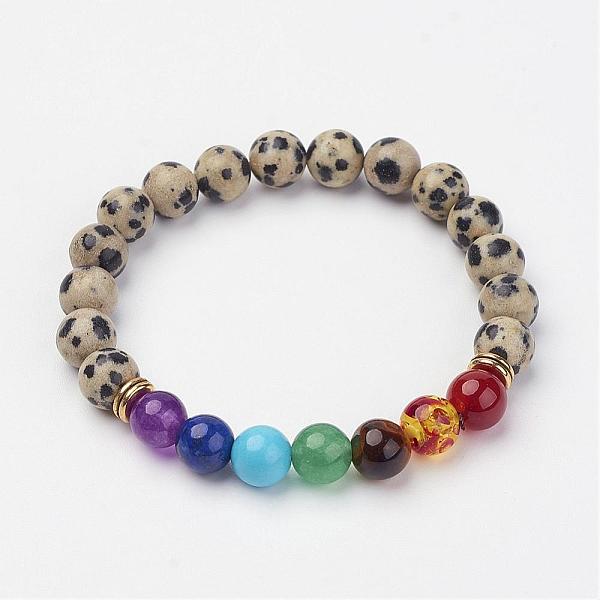 

PandaHall Jasper Beaded and Gemstone Beaded Stretch Bracelets, with Alloy Findings, Round, Bead: 1-7/8 inch~2 inch(48~50mm) Jasper