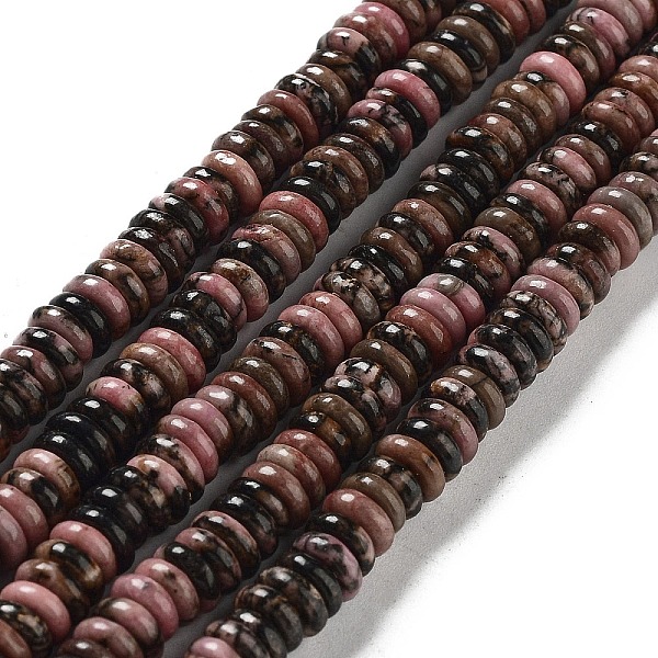 

PandaHall Natural Rhodonite Beads Strands, Rondelle, 6~6.5x2~2.5mm, Hole: 1.2mm, about 156~158pcs/strand, 15.12~15.20 inch(38.4~38.6cm)...