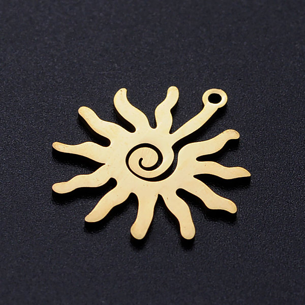 

PandaHall 304 Stainless Steel Pendants, Sun, Golden, 23.5x21.5x1mm, Hole: 1.5mm 304 Stainless Steel Sun