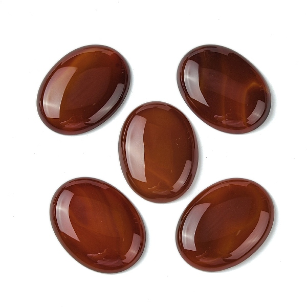 

PandaHall Natural Red Agate Cabochons, Dyed & Heated, Oval, Saddle Brown, 40x30x8mm Red Agate Oval
