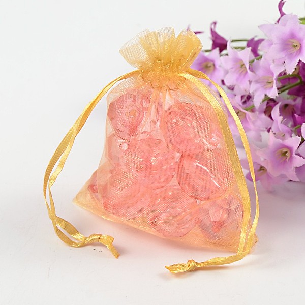 

PandaHall Organza Gift Bags with Drawstring, Jewelry Pouches, Wedding Party Christmas Favor Gift Bags, Goldenrod, 7x5cm Organza Rectangle..., Gold