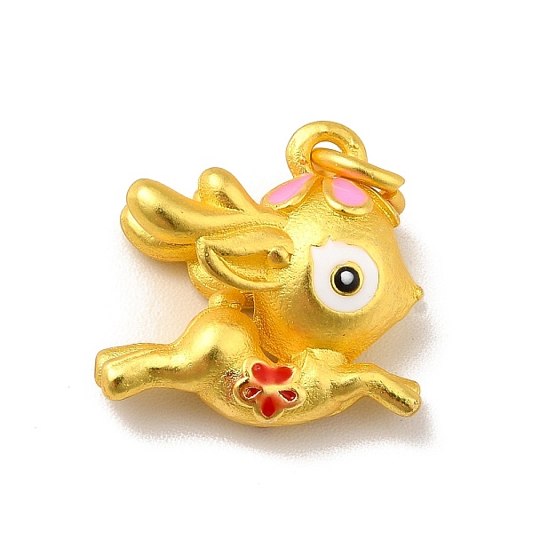 

PandaHall Rack Plating Alloy Enamel Pendants, Cadmium Free & Lead Free, with Jump Ring, Matte Gold Color, Deer, Pink, 14.5x15x7.5mm, Jump...