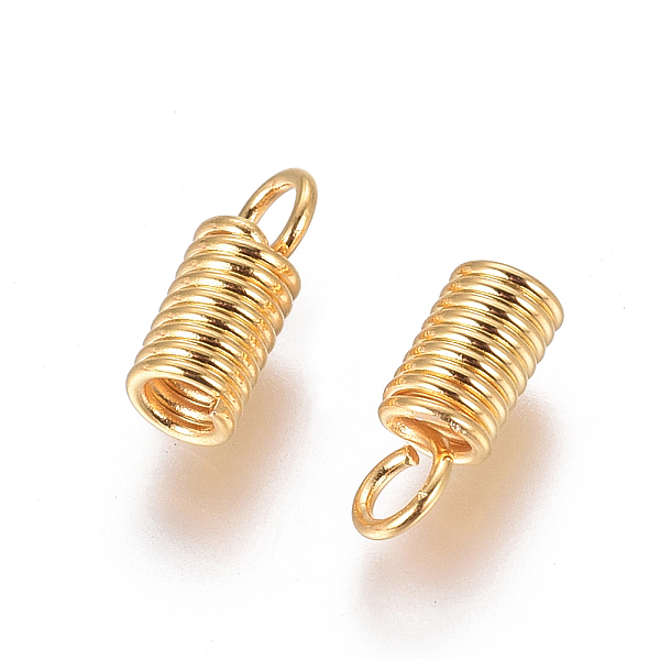 

PandaHall 304 Stainless Steel Coil Cord Ends, Column, Golden, 10x4mm, Hole: 2.5mm, Inner Diameter: 2.5mm 304 Stainless Steel