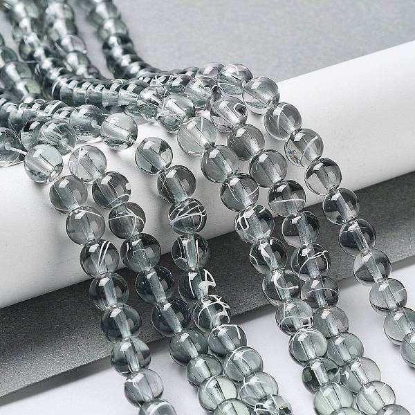 

PandaHall Drawbench Transparent Glass Beads Strands, Spray Painted, Round, Light Grey, 6mm, Hole: 1.3~1.6mm, 31.4 inch Glass Round Gray