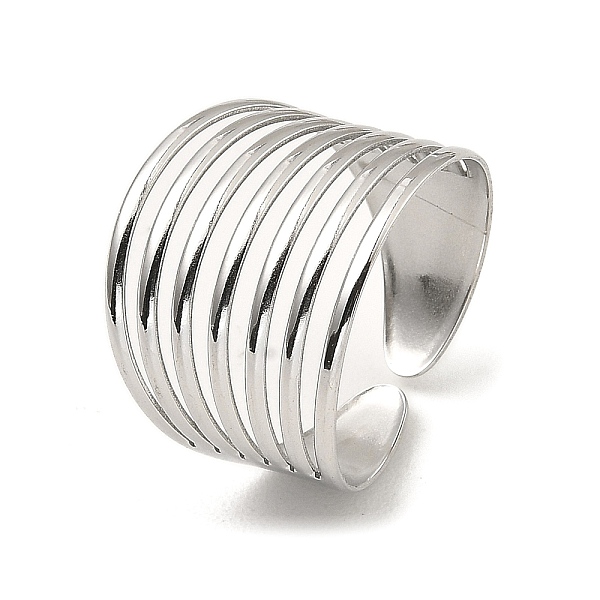 

PandaHall 304 Stainless Steel Open Cuff Rings, Multi Lines, Stainless Steel Color, US Size 10(19.8mm) 304 Stainless Steel