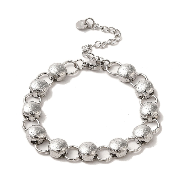 

PandaHall 304 Stainless Steel Flat Round Link Chain Bracelet, Stainless Steel Color, 6-3/8 inch(16.1cm), Wide: 8mm 304 Stainless Steel Flat...