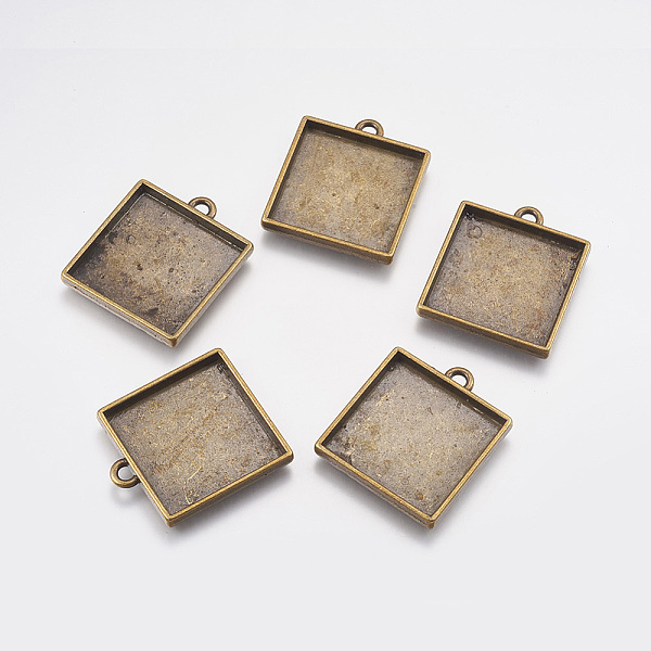 

PandaHall Alloy Pendant Cabochon Settings, Plain Edge Bezel Cups, Cadmium Free & Nickel Free & Lead Free, Square, Antique Bronze, Tray...