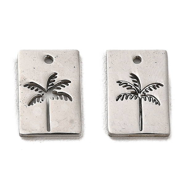 

PandaHall 304 Stainless Steel Charms, Rectangle with Coconut Tree Charm, Stainless Steel Color, 12x8x1mm, Hole: 1mm 304 Stainless Steel...
