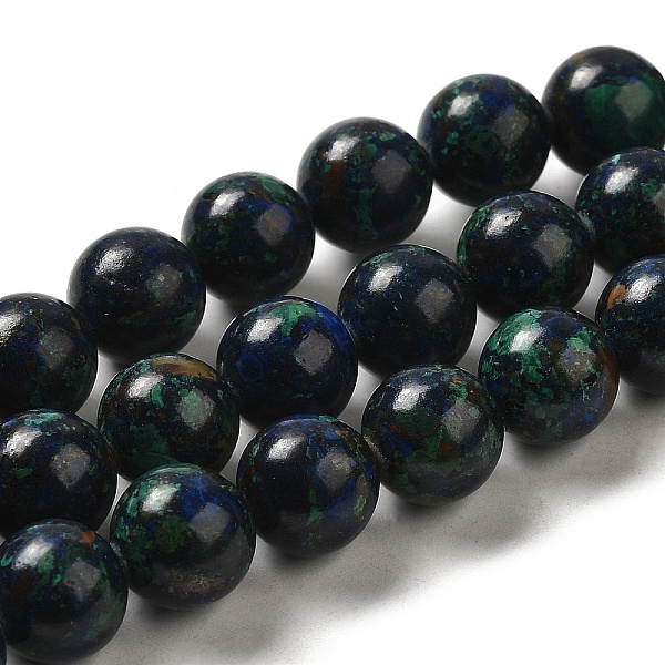 

PandaHall Natural Azurite Beads Strands, Round, 10~10.5mm, Hole: 1.2mm, about 40pcs/strand, 16.34''(41.5cm) Azurite Round
