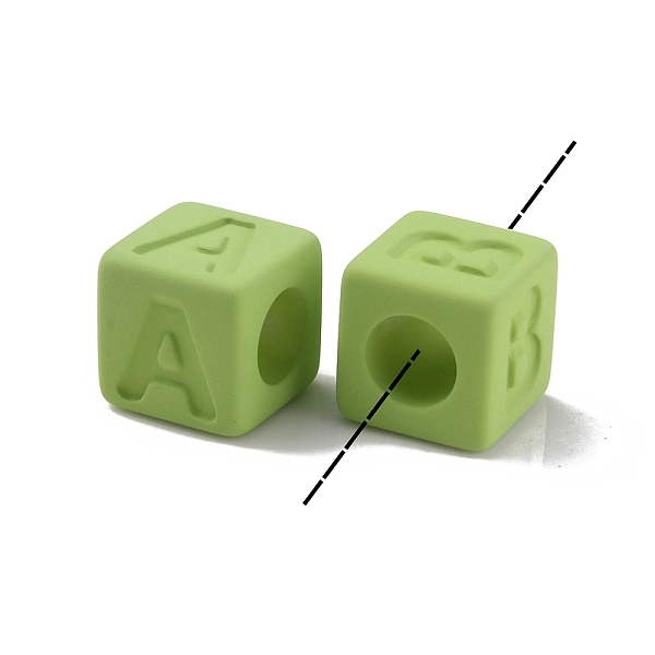 

PandaHall Rubberized Style Opaque Acrylic Beads, Square, Green Yellow, 12x12x12mm, Hole: 7mm Acrylic Square