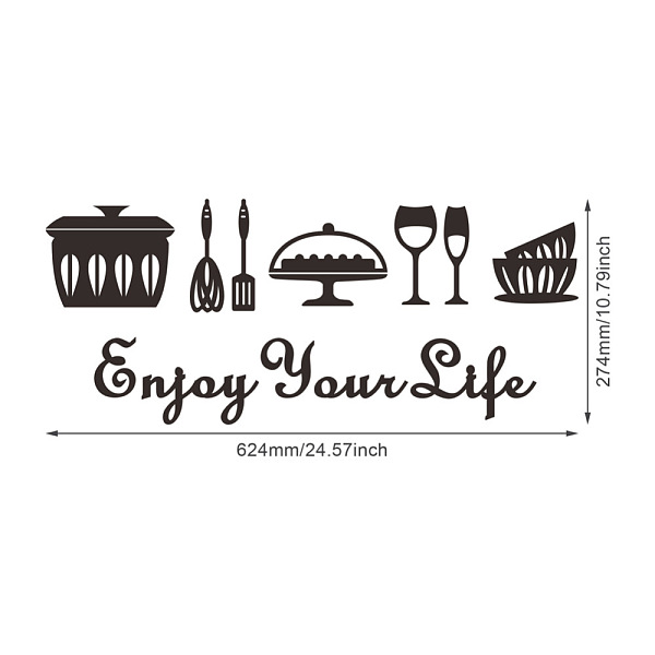 

PandaHall Elecrelive 2Set 7Pcs 3D Tableware Theme Acrylic Self-adhesion Mirror Wall Stickers, with Word I LOVE COOKING, for Home Kitchen..., Black