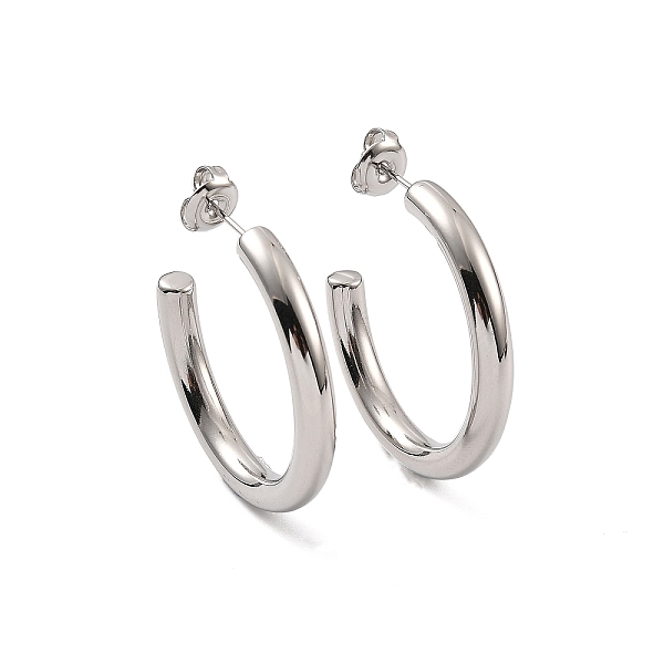 

PandaHall 304 Stainless Steel Stud Earrings for Women, C-Shaped, Stainless Steel Color, 31x4mm, Pin: 0.7mm 304 Stainless Steel Letter C